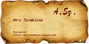 Arz Szabina névjegykártya