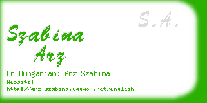 szabina arz business card